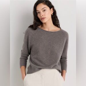 Mongolian Cashmere Boatneck Sweater in Elk Brown